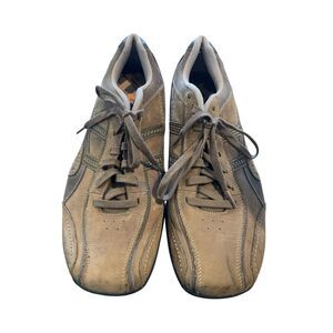 Skechers Men's Tan Leather Relaxed Step Lace Up Casual Shoes Sneakers Size 13